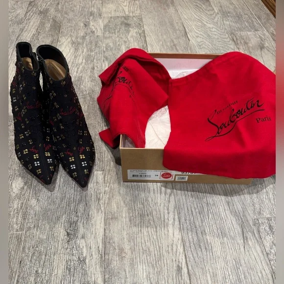 Christian Louboutin black So Kate jacquard booties - Picture 6 of 16